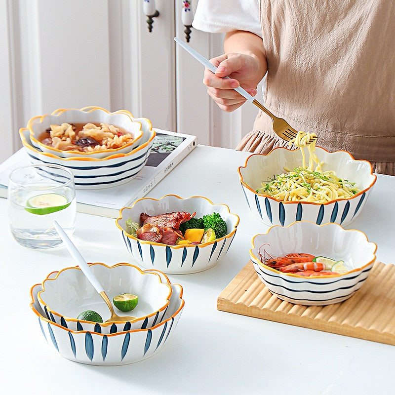 Ceramic Bowl Flower Set