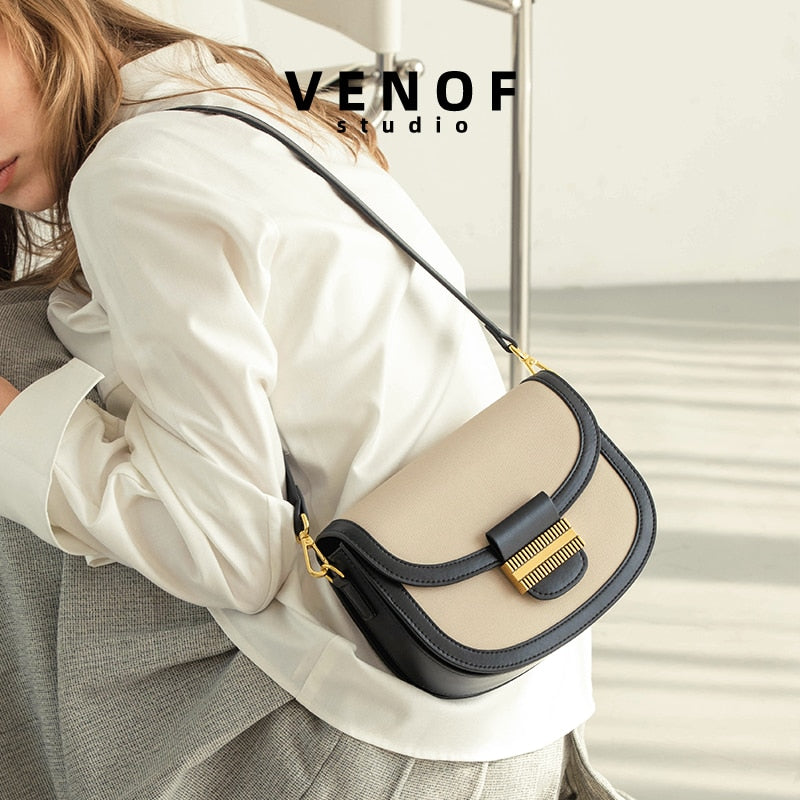 Leather Shoulder Crossbody Saddle Bag
