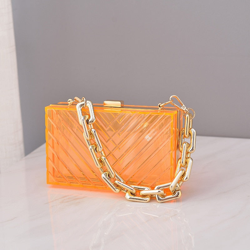 Acrylic Clutch Shoulder Strap Bag