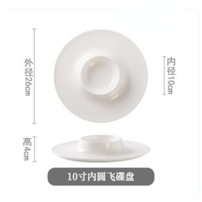 White Ceramic Steak Plate