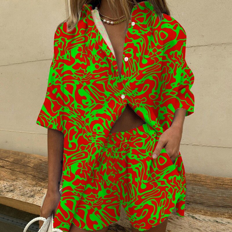 Leaf Printed Two Piece Set