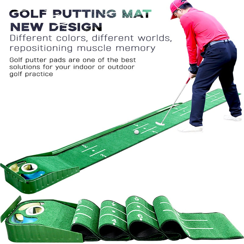 Golf Carpet Putting Mat With Auto Ball Return Function