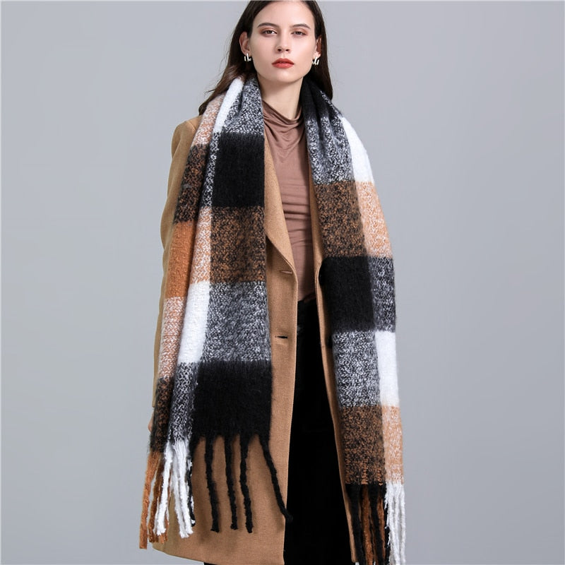 Oversize Plaid Scarf