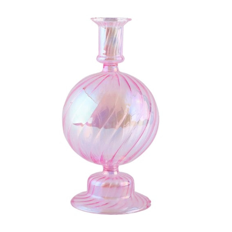Holographic Glass Candle Holders