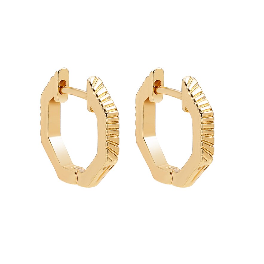 Gold Link Chain Hoops Earrings