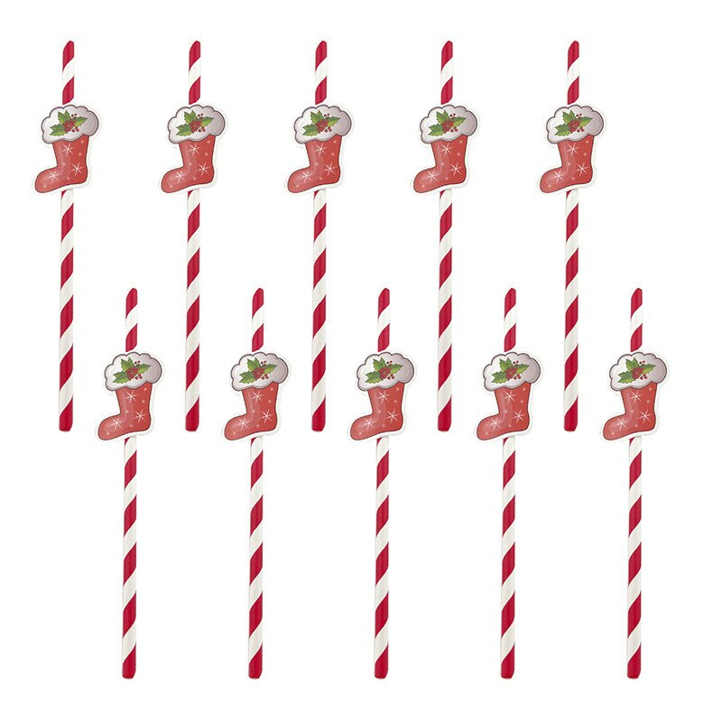 10Pcs/pack Christmas Disposable Paper Traws