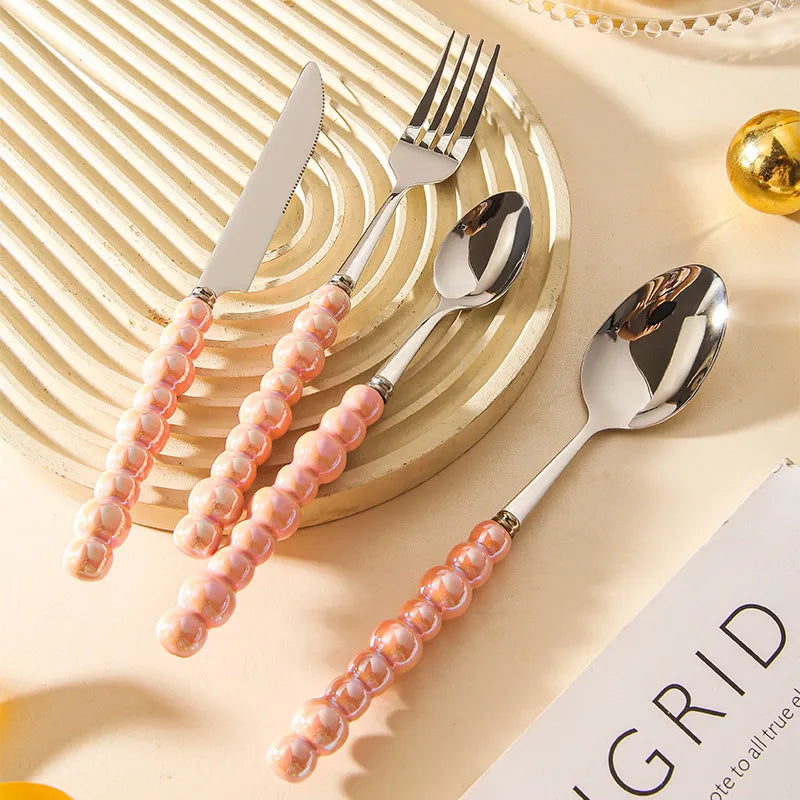 Ceramic Pearl Handle Dinnerware Set