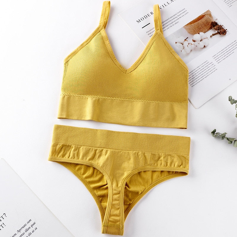 French Backless Push Up Underwear Set
