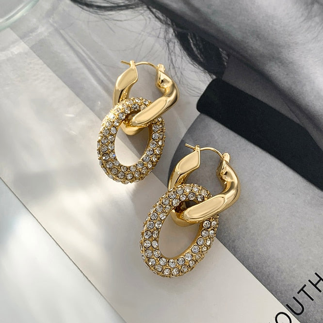 Punk Gold Chunky Hoop Earrings