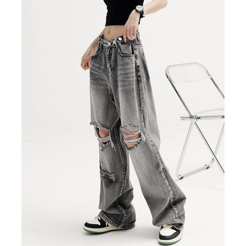 Khaki Wide Leg Jeans