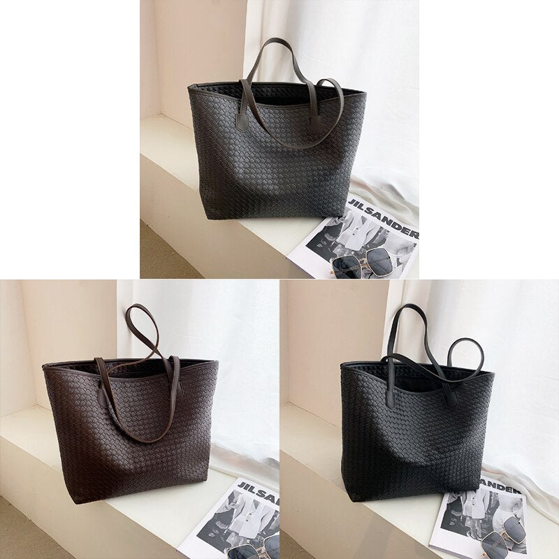 Pu Leather Big Tote Handbag