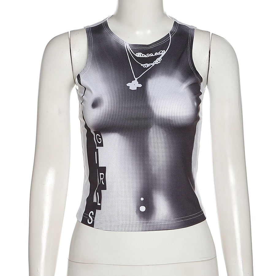 Black Thermal Tank Top Shirt