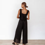 Black Cotton Two Piece Set