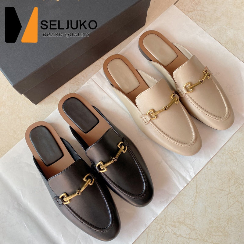 Leather Mules Shoes