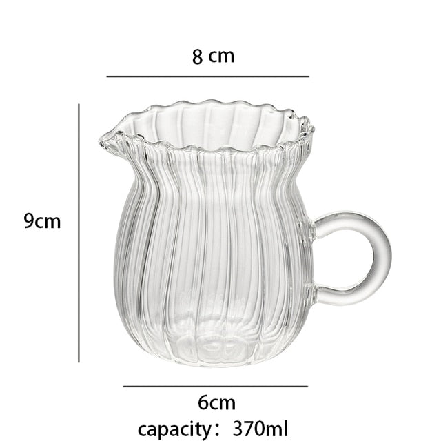 75-500ml Stripe Milk Jug Heat-resistantn Glass Cup