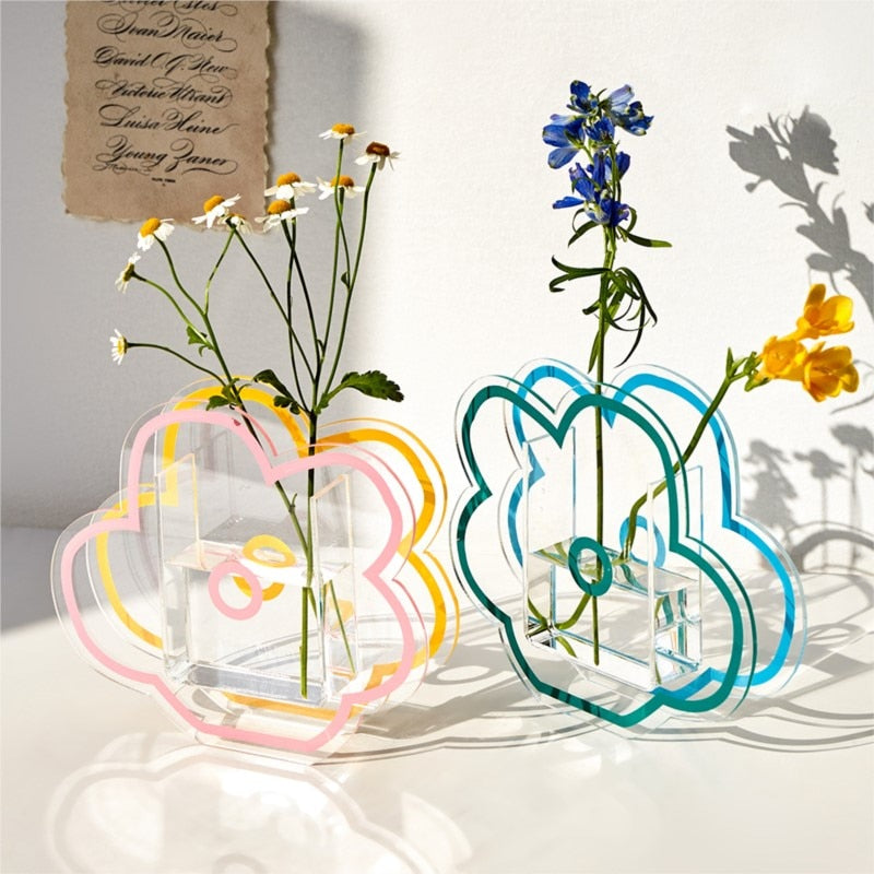 Acrylic Colorful Flower Shape Vase