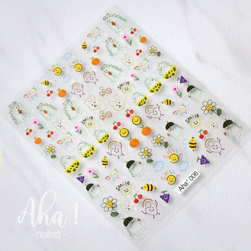 1 sheet Smile Nail Art 3D Stickers