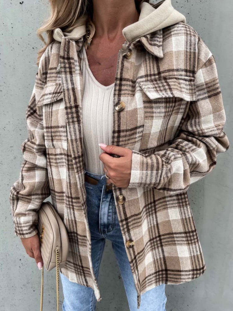Hooded Plaid Jacket