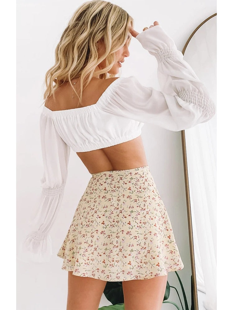 Floral Print Mini Skirt