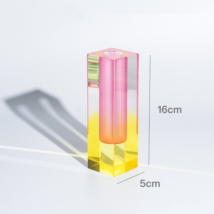 Rainbow Pillar Acrylic Vase