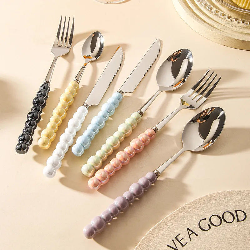 Ceramic Pearl Handle Dinnerware Set