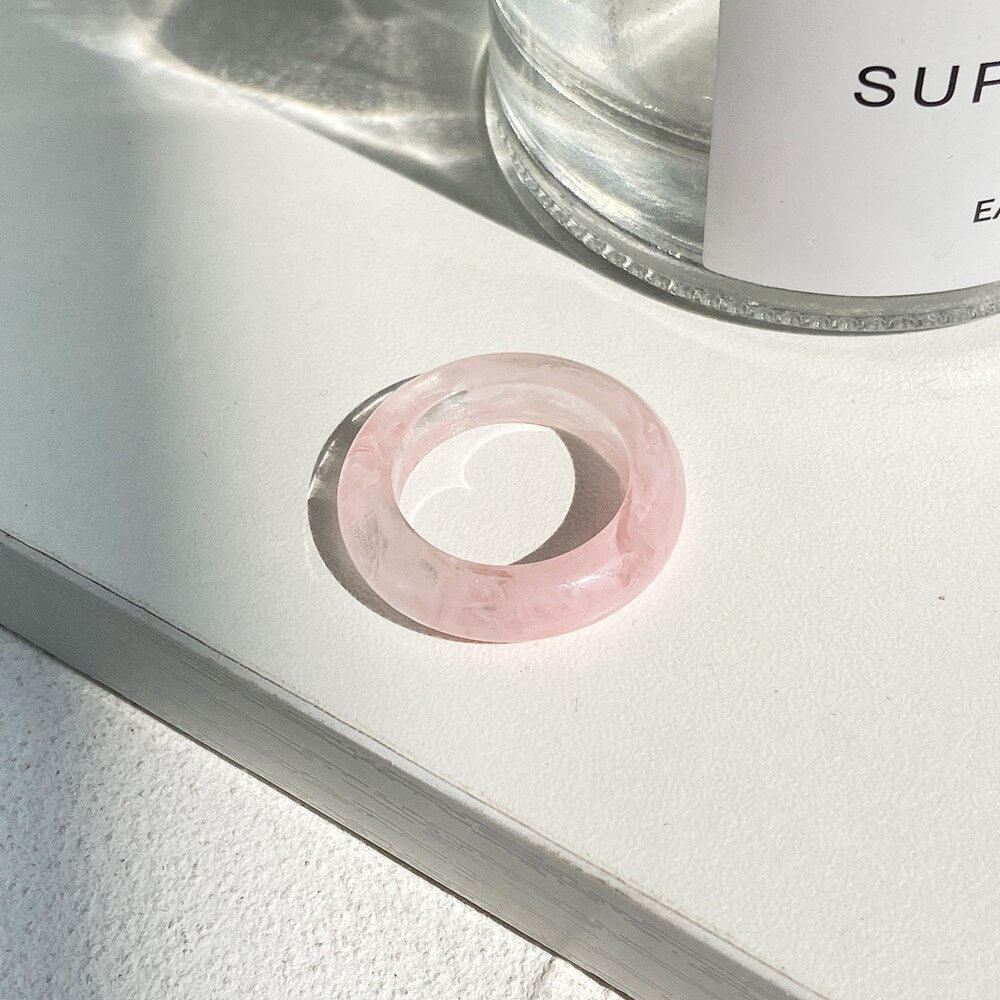 Transparent Resin Geometric Ring
