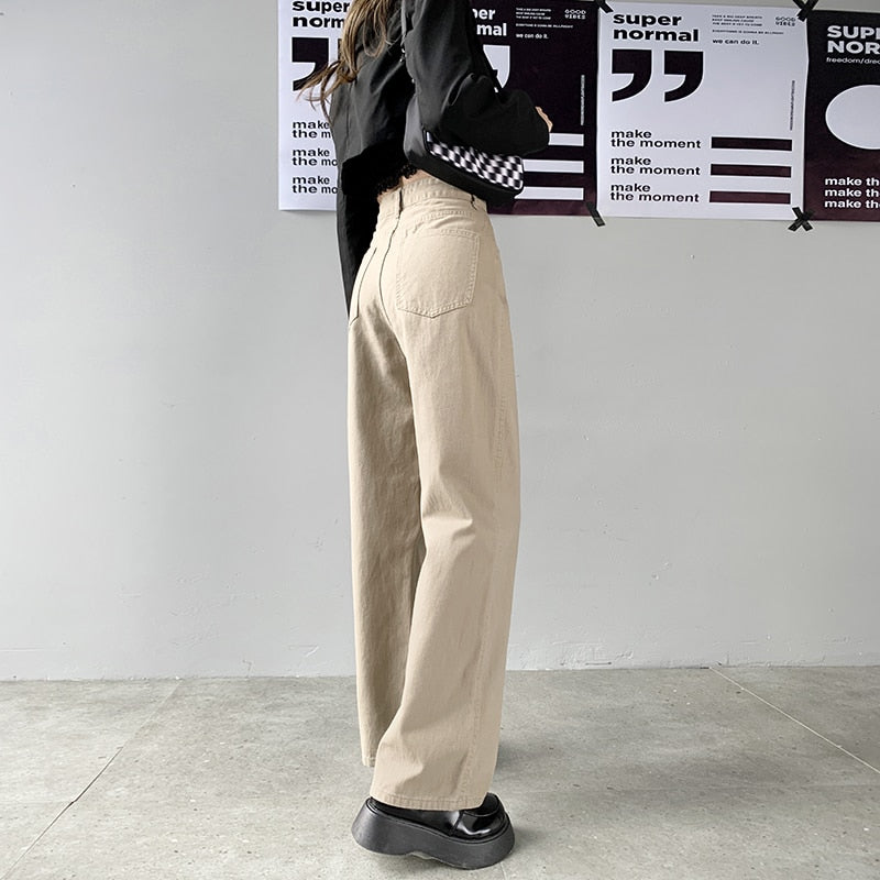 Straight Leg Jeans Denim Pants