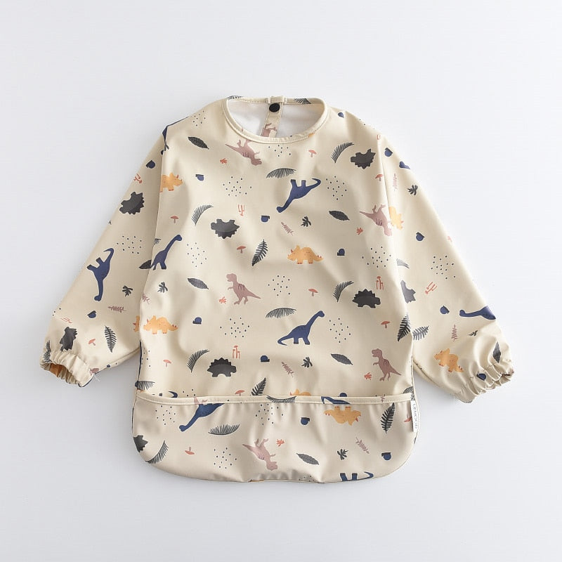 Cartoon Print Bibs Long Sleeve Bear
