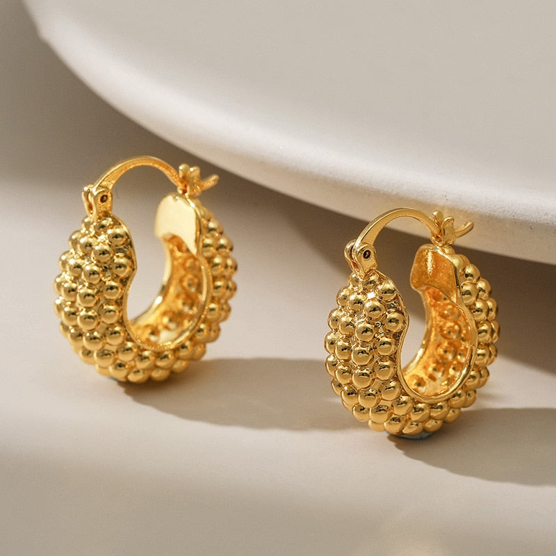 Gold Punk Hoop Earrings