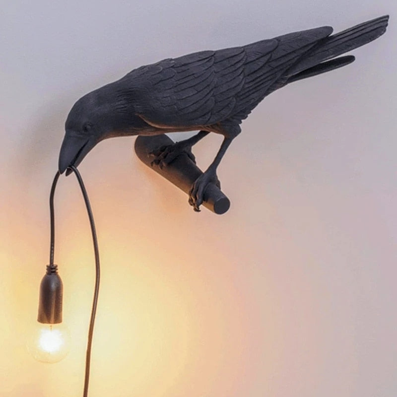 Resin Crow Lamp