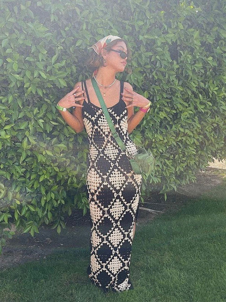 Knitted Crochet Maxi Dress