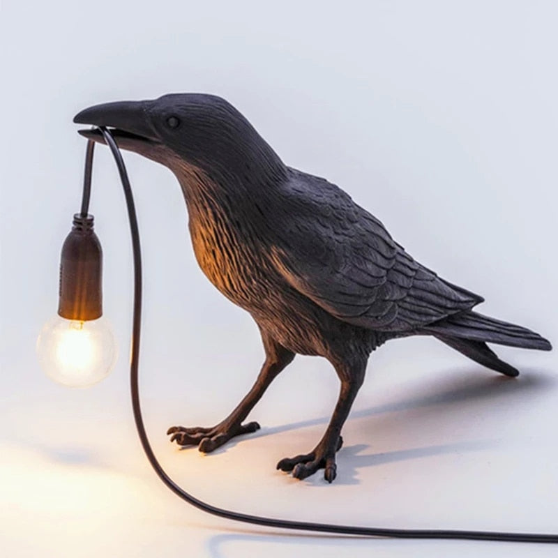 Resin Crow Lamp