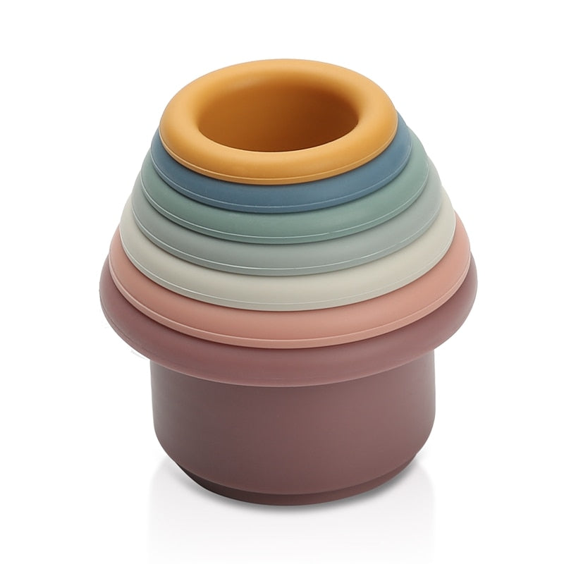 1Set Silicone Stacking Cups Montessori Toy