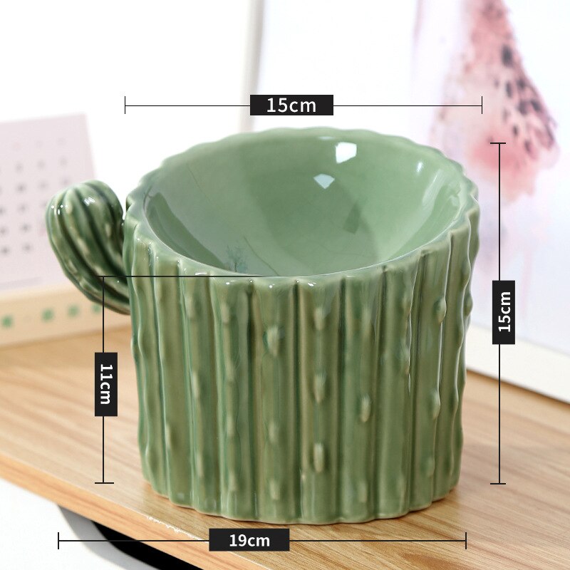 Cactus Ceramic Pet Food Bowl