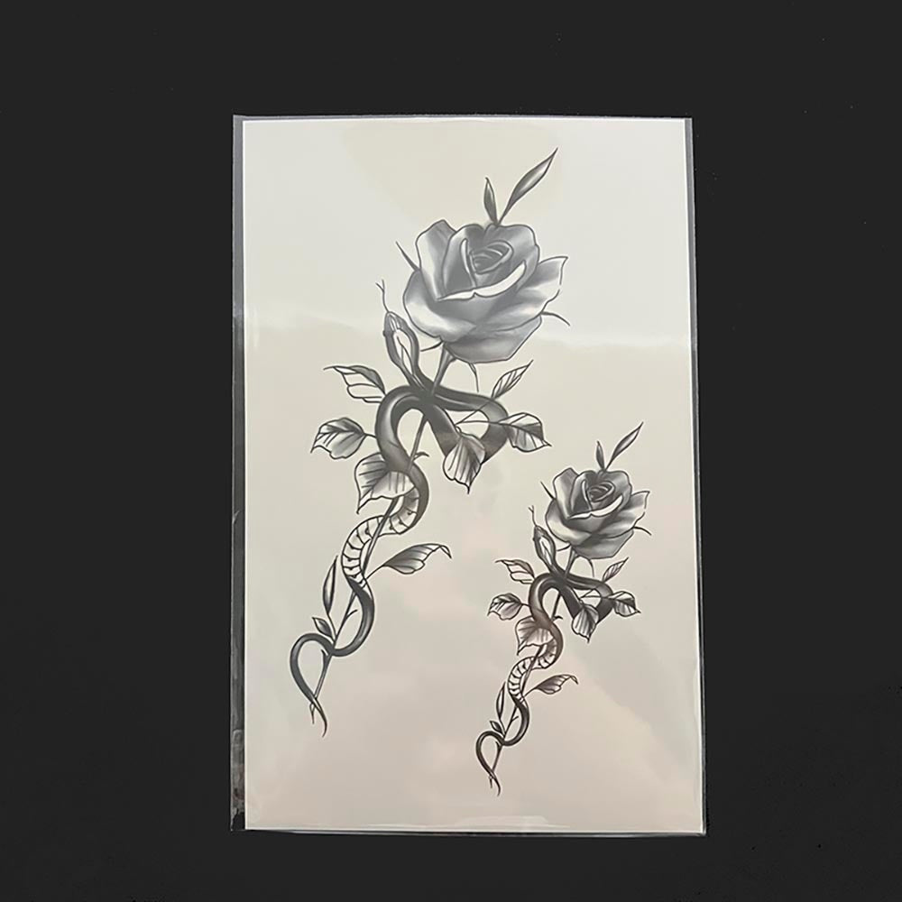 Rose Snake Tattoo Sticker