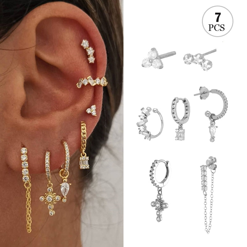 Gold Earrings Set