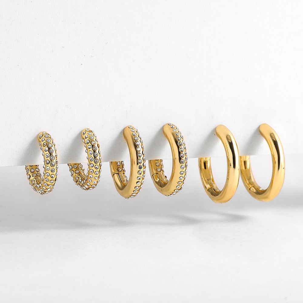 Minimalist Geometric Twist Hoop Earrings