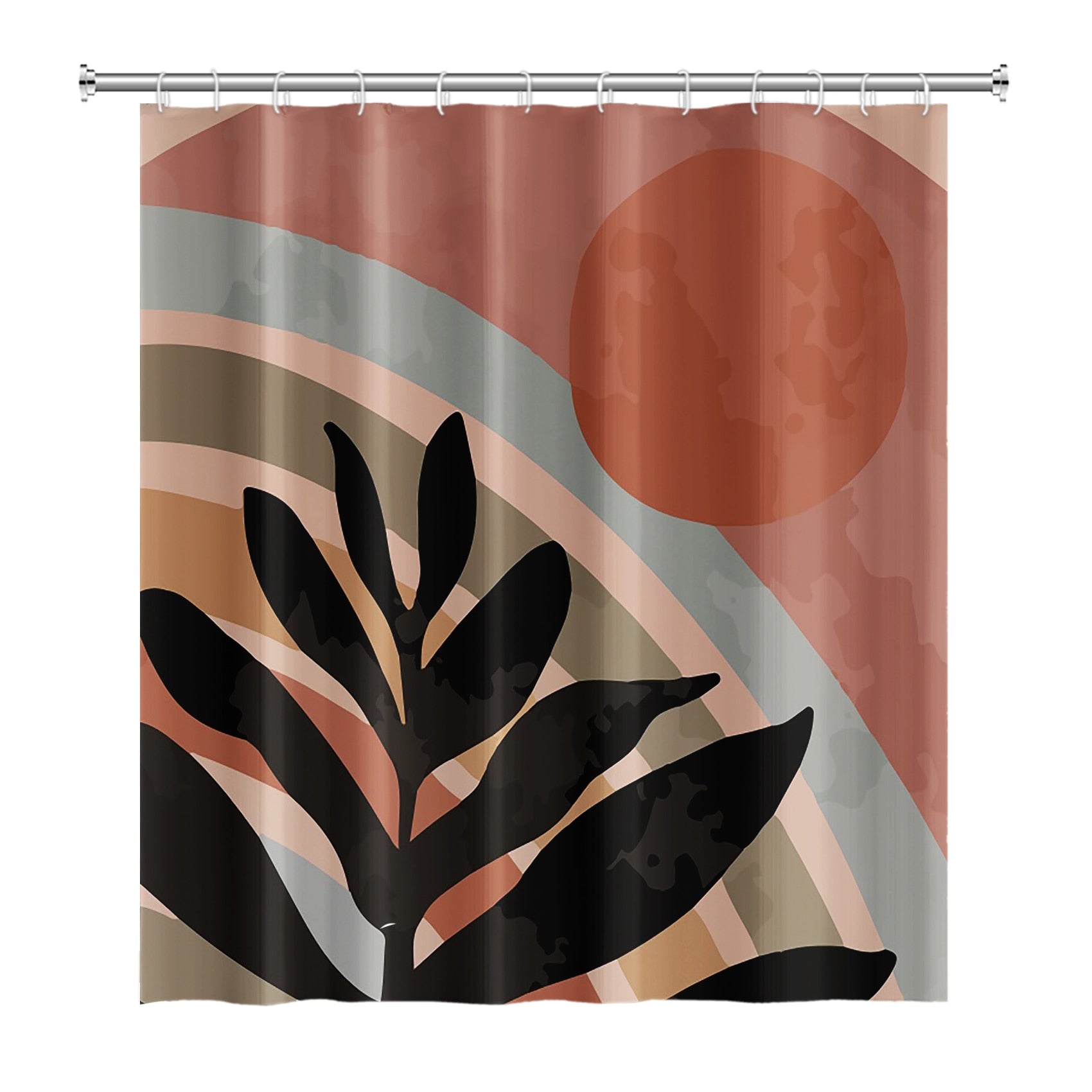 Sun Abstract Art Boho Shower Curtain