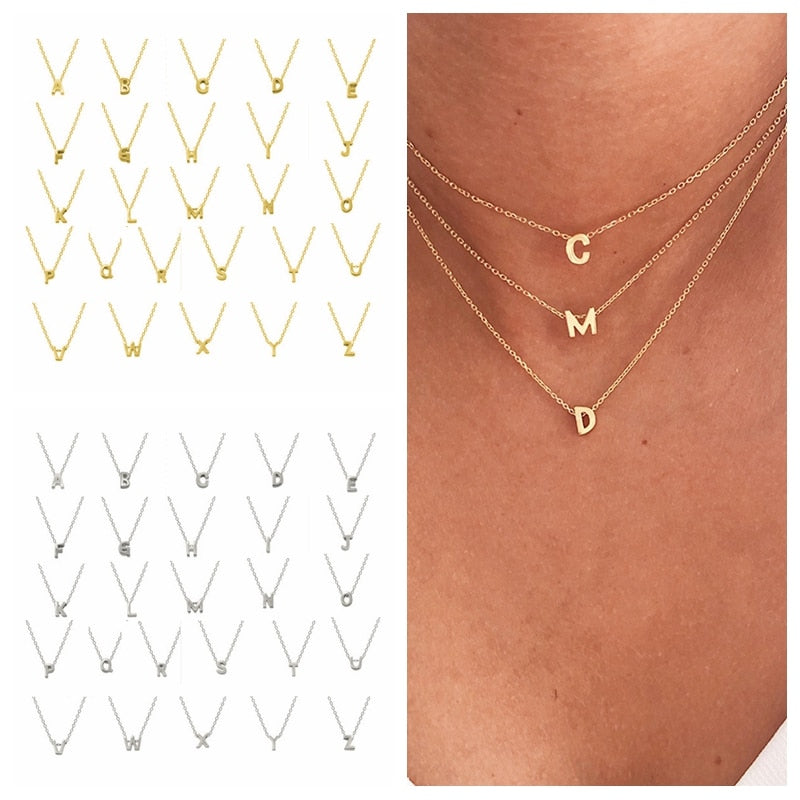 Silver/Gold 18K A-Z 26 Letters Necklace