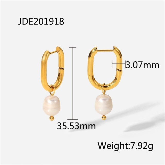 Pearl Stainless Steel Earrings