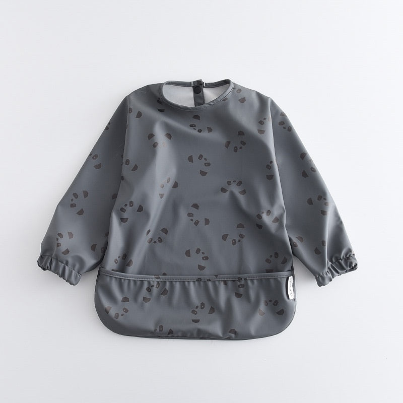 Cartoon Print Bibs Long Sleeve Bear