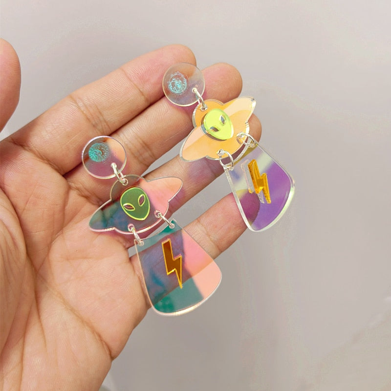 UFO Dangle Earrings