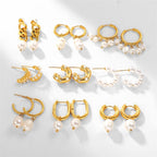 Pearl Stainless Steel Earrings