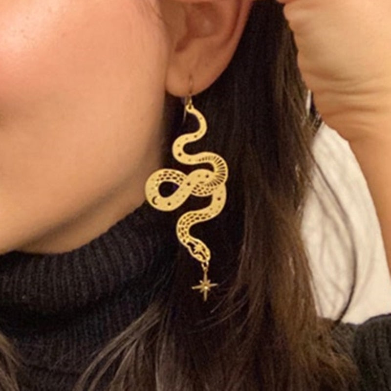 Gold Snake Earrings