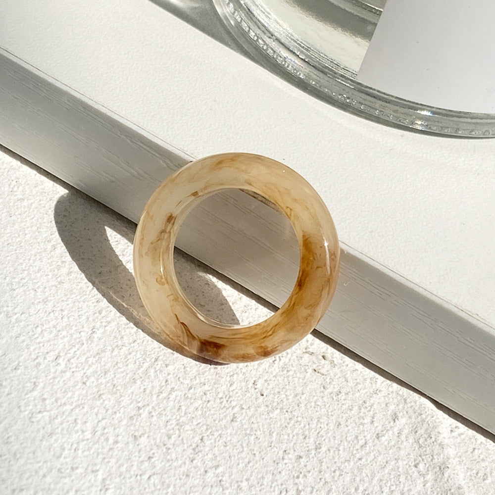 Transparent Resin Geometric Ring