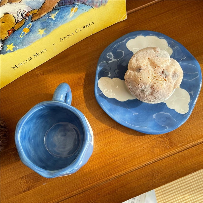Hand Painted Sky Clouds Cup