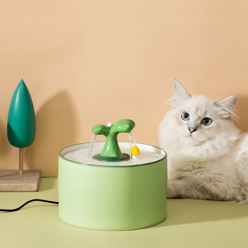 1L 1.5L Automatic Plant  Ceramic Cat Water Fountain