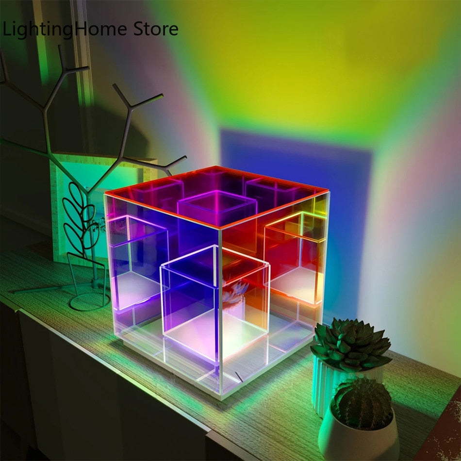 Colorful Cube Table Lamp