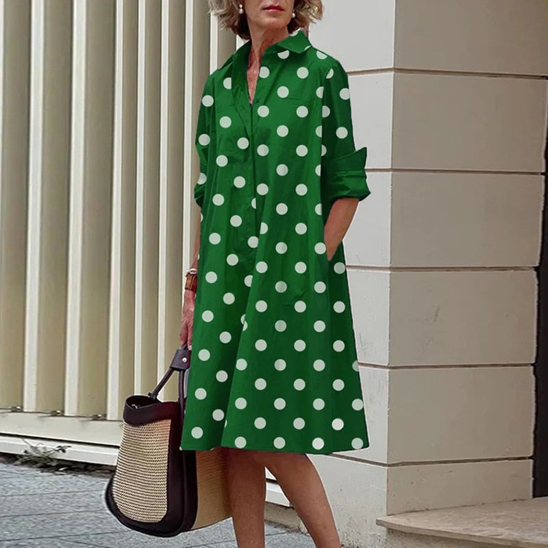 Shirt Dress Casual Solid Color