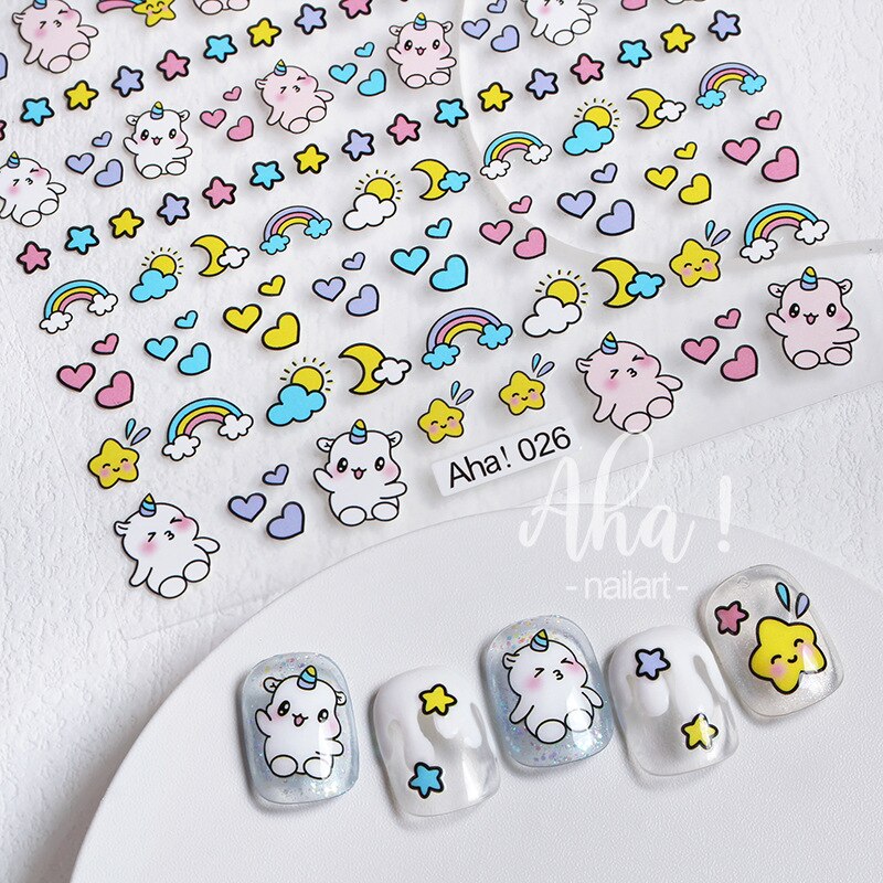 1 sheet Smile Nail Art 3D Stickers